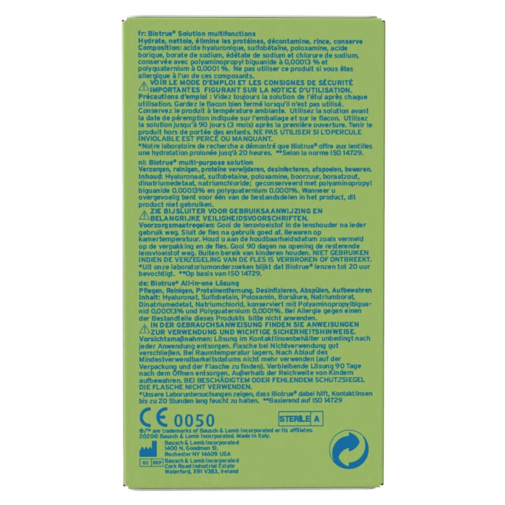 Bausch + Lomb Biotrue Multi-Purpose Solution Lenzenvloeistof Flight Pack