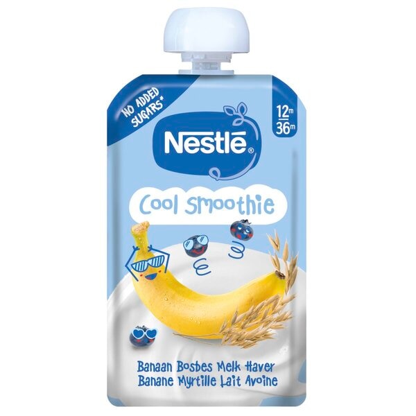 Nestlé 12-36M Cool Smoothie Banaan Blauwe Bes Haver Knijpzakje