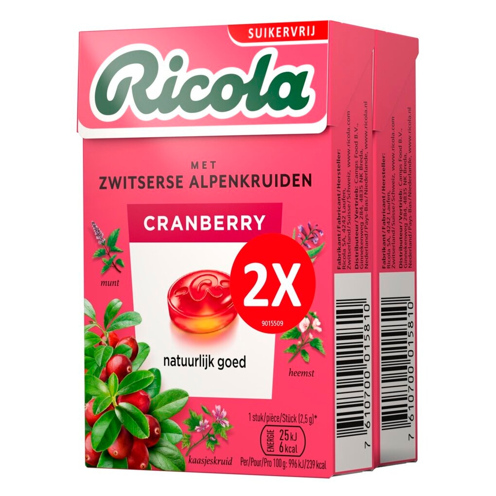 Ricola Cranberry Kruidenpastilles