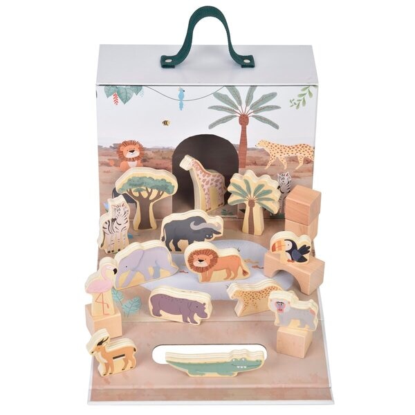 Ensemble d’Animaux Safari en Bois
