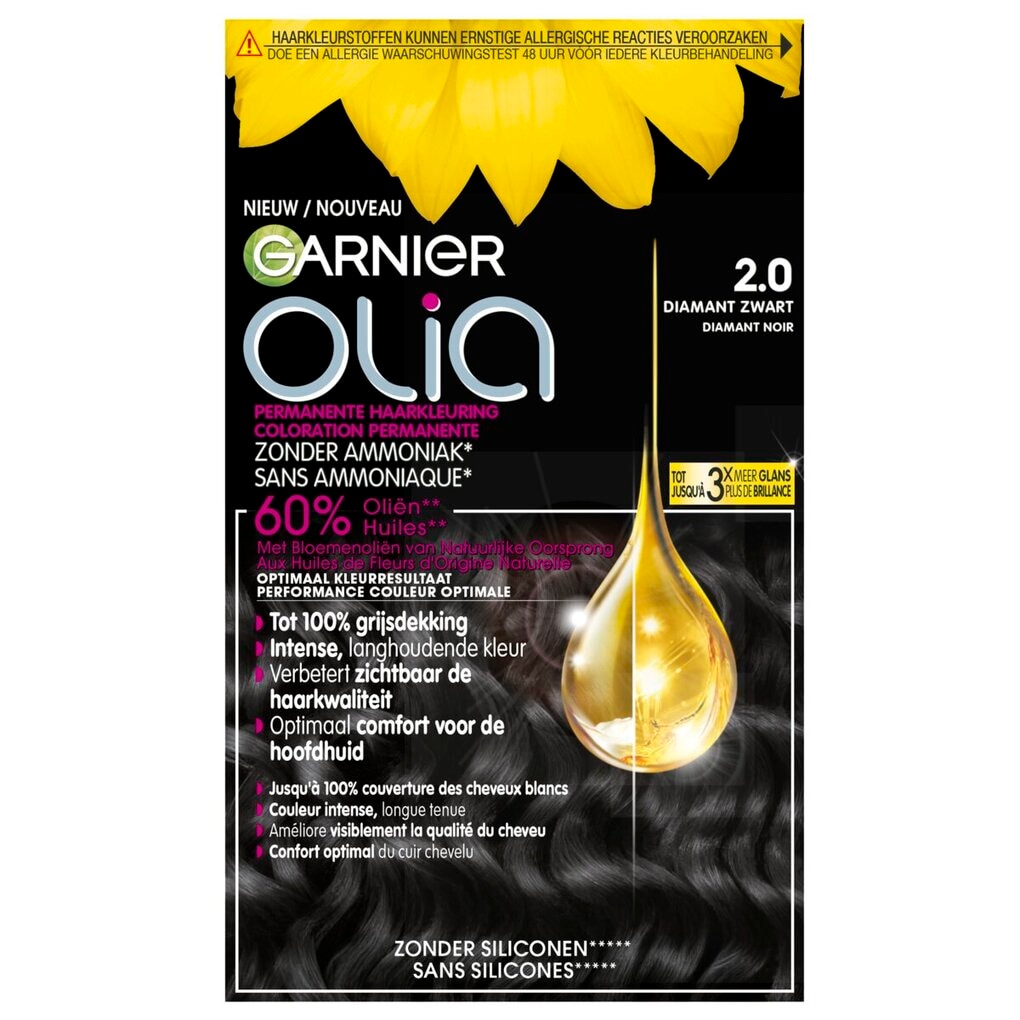 Garnier Olia 2.0 Diamant Zwart Permanente Haarkleuring