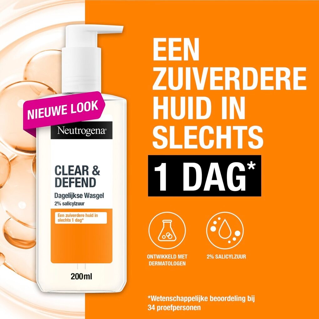 Neutrogena Gel Nettoyant Quotidien Clear & Defend 2 % Acide Salicylique